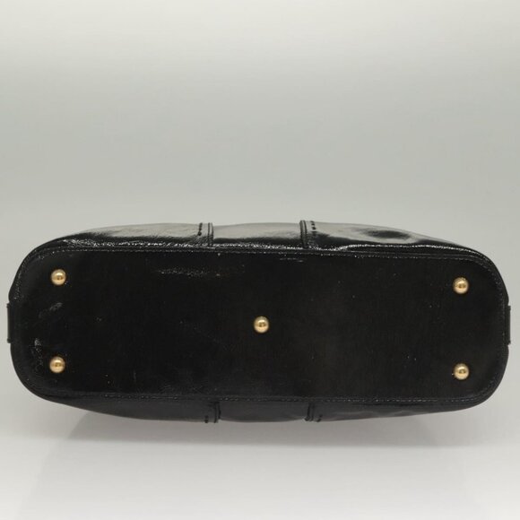 SAINT LAURENT Muse Shoulder Bag Enamel Black Gold Auth sw1147 - Picture 6 of 16